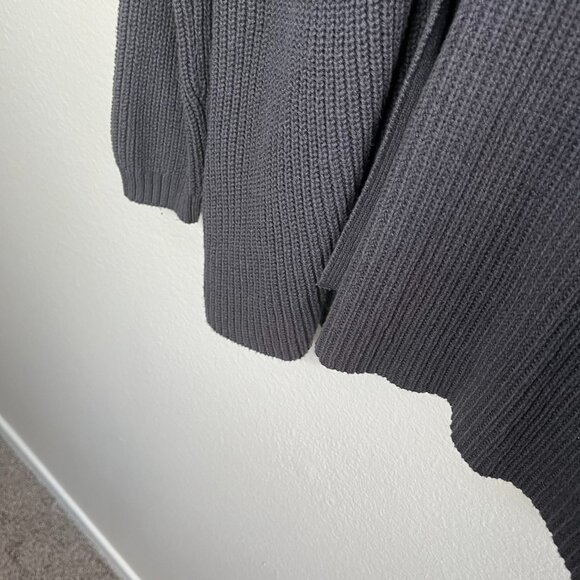 Peyton Jensen Evereve Gray chunky Knit Cardigan Sweater size Large - Picture 8 of 10